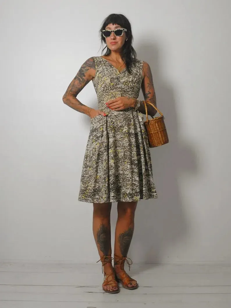 1950's Abstract Petite dress