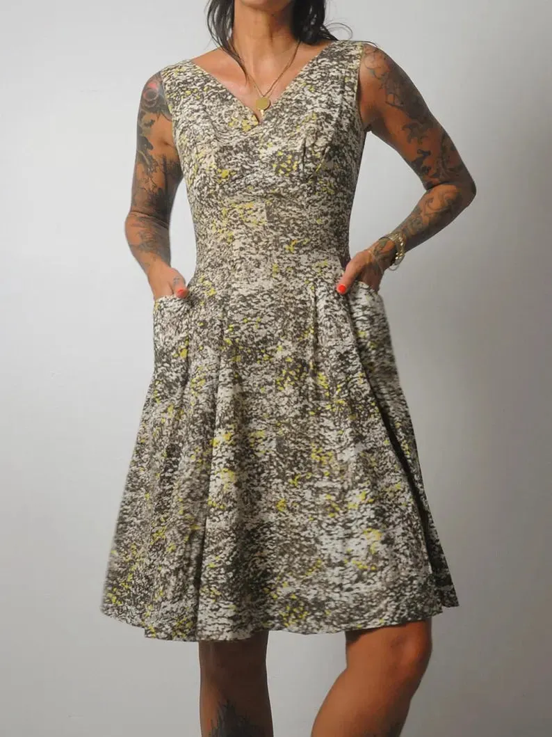 1950's Abstract Petite dress