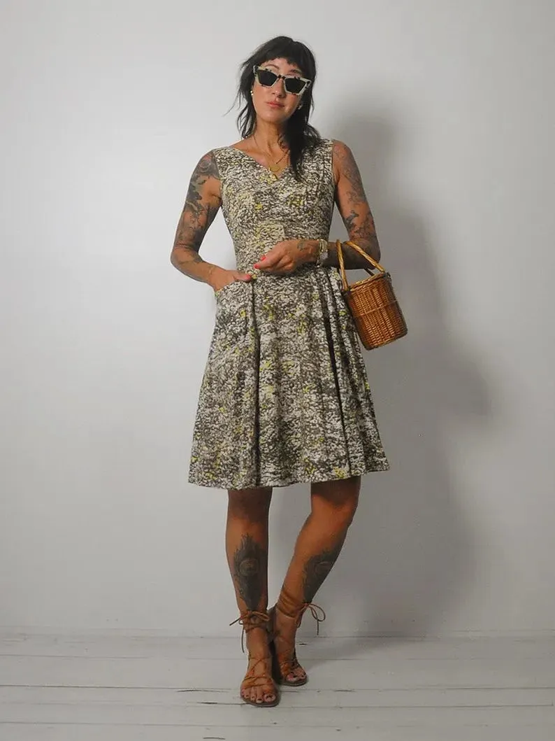 1950's Abstract Petite dress
