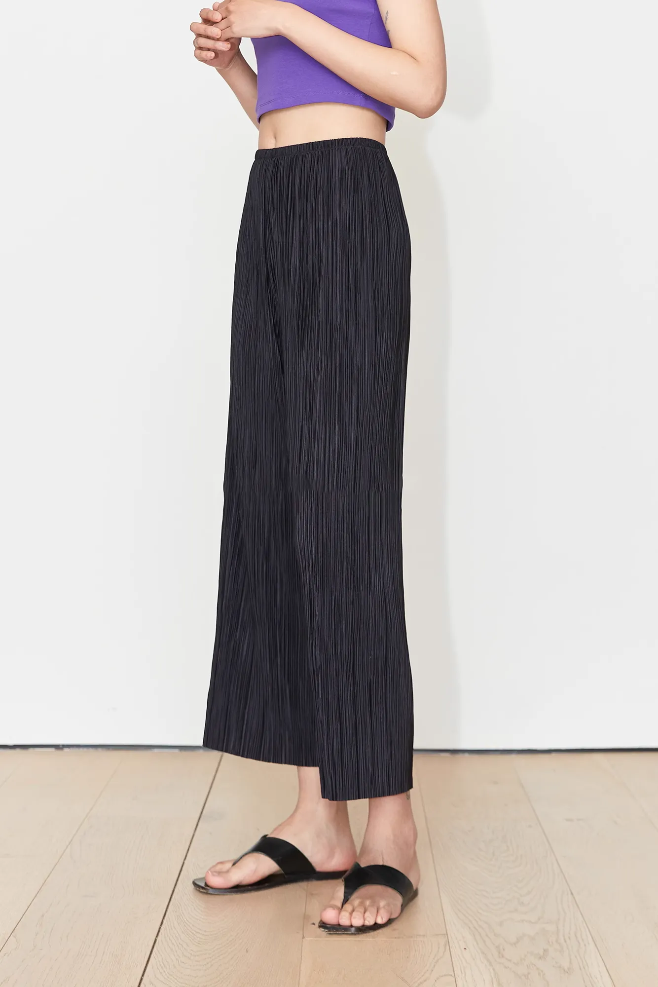 Airy Issey Miyake Inspired Pleated Wide Leg Pants
