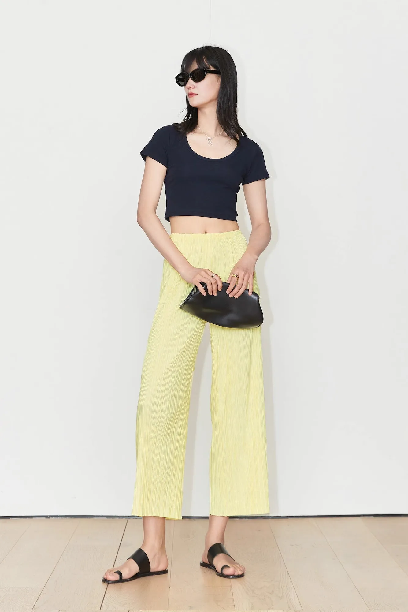 Airy Issey Miyake Inspired Pleated Wide Leg Pants