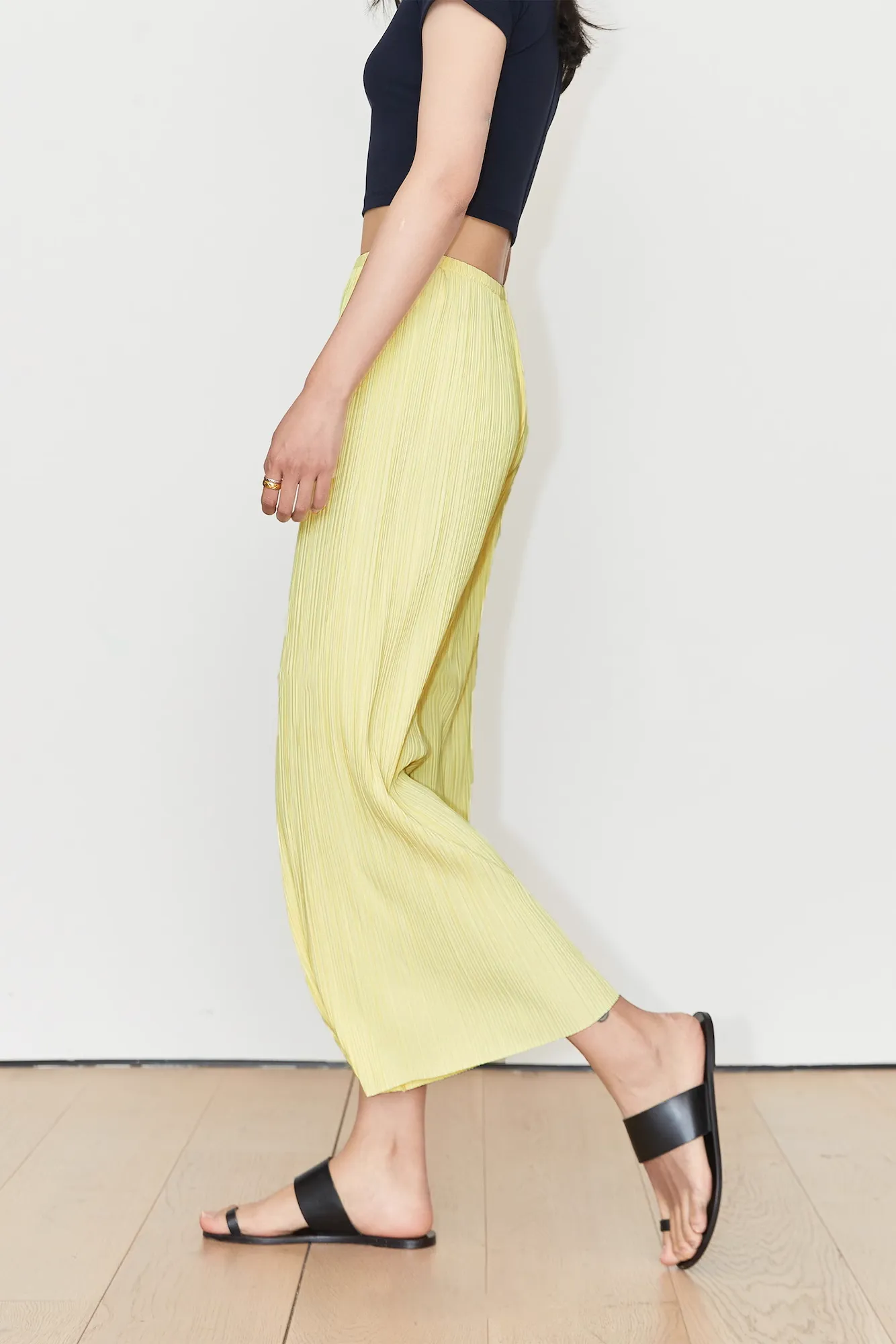 Airy Issey Miyake Inspired Pleated Wide Leg Pants