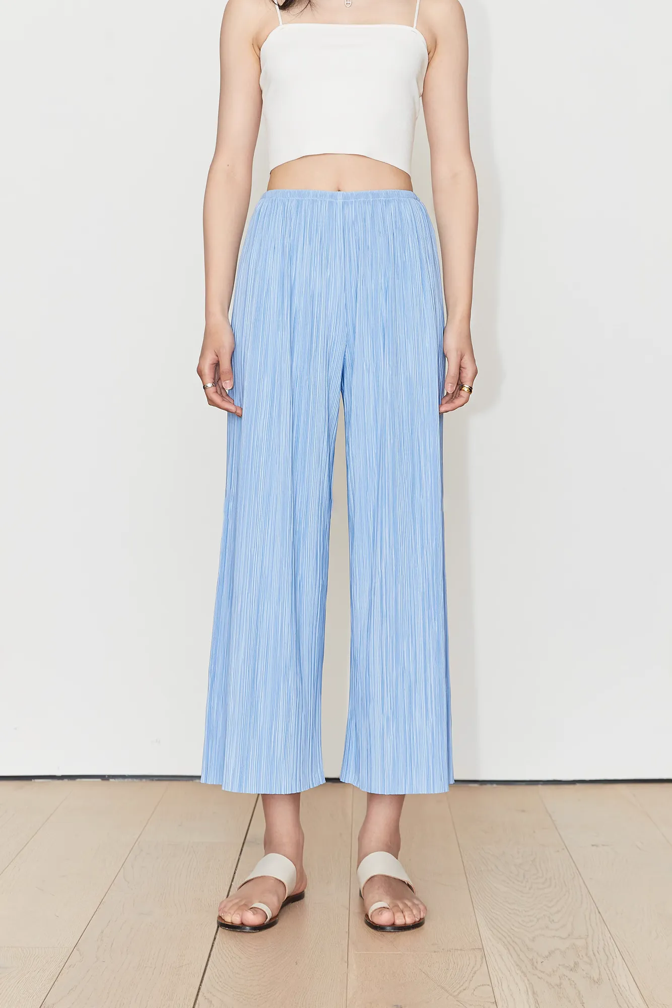 Airy Issey Miyake Inspired Pleated Wide Leg Pants