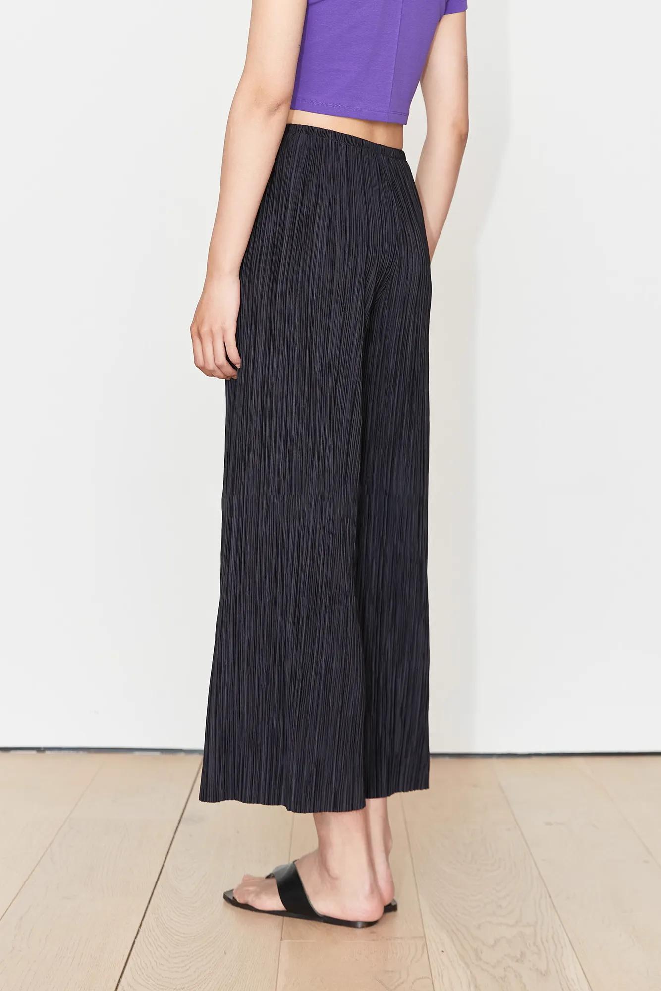 Airy Issey Miyake Inspired Pleated Wide Leg Pants