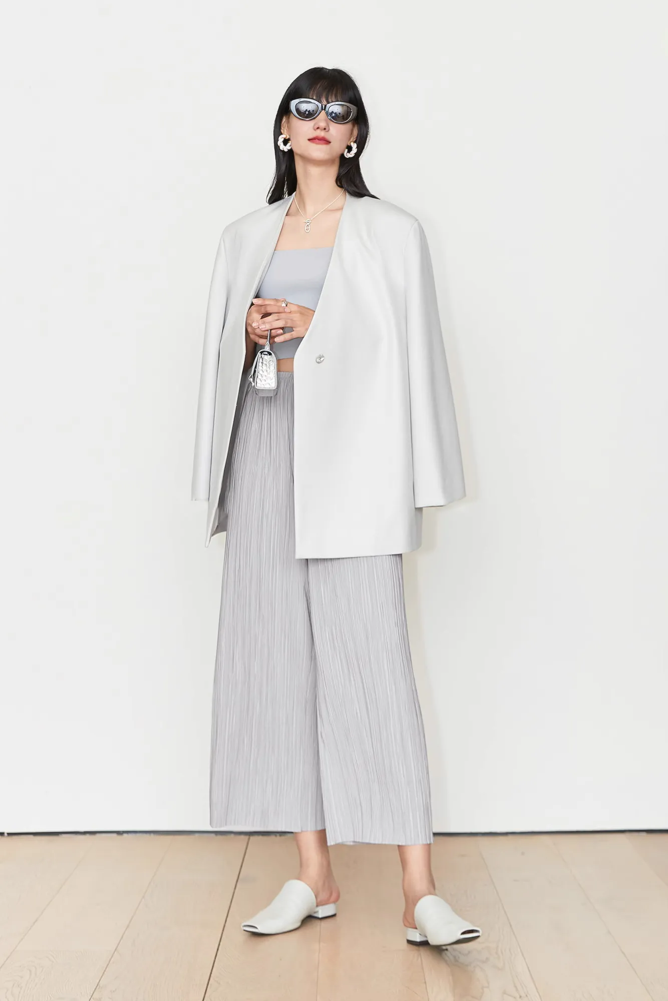 Airy Issey Miyake Inspired Pleated Wide Leg Pants