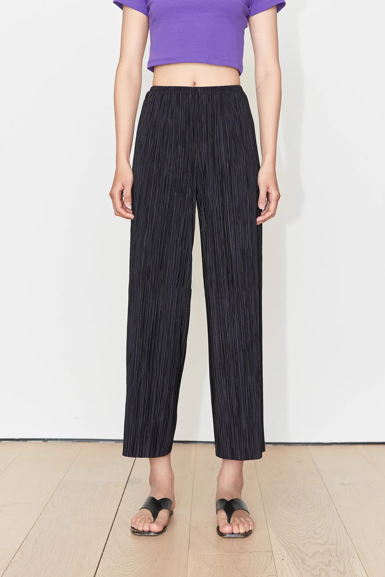 Airy Issey Miyake Inspired Pleated Wide Leg Pants