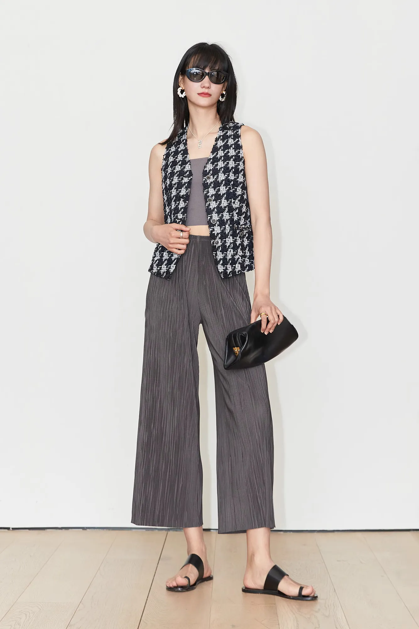 Airy Issey Miyake Inspired Pleated Wide Leg Pants