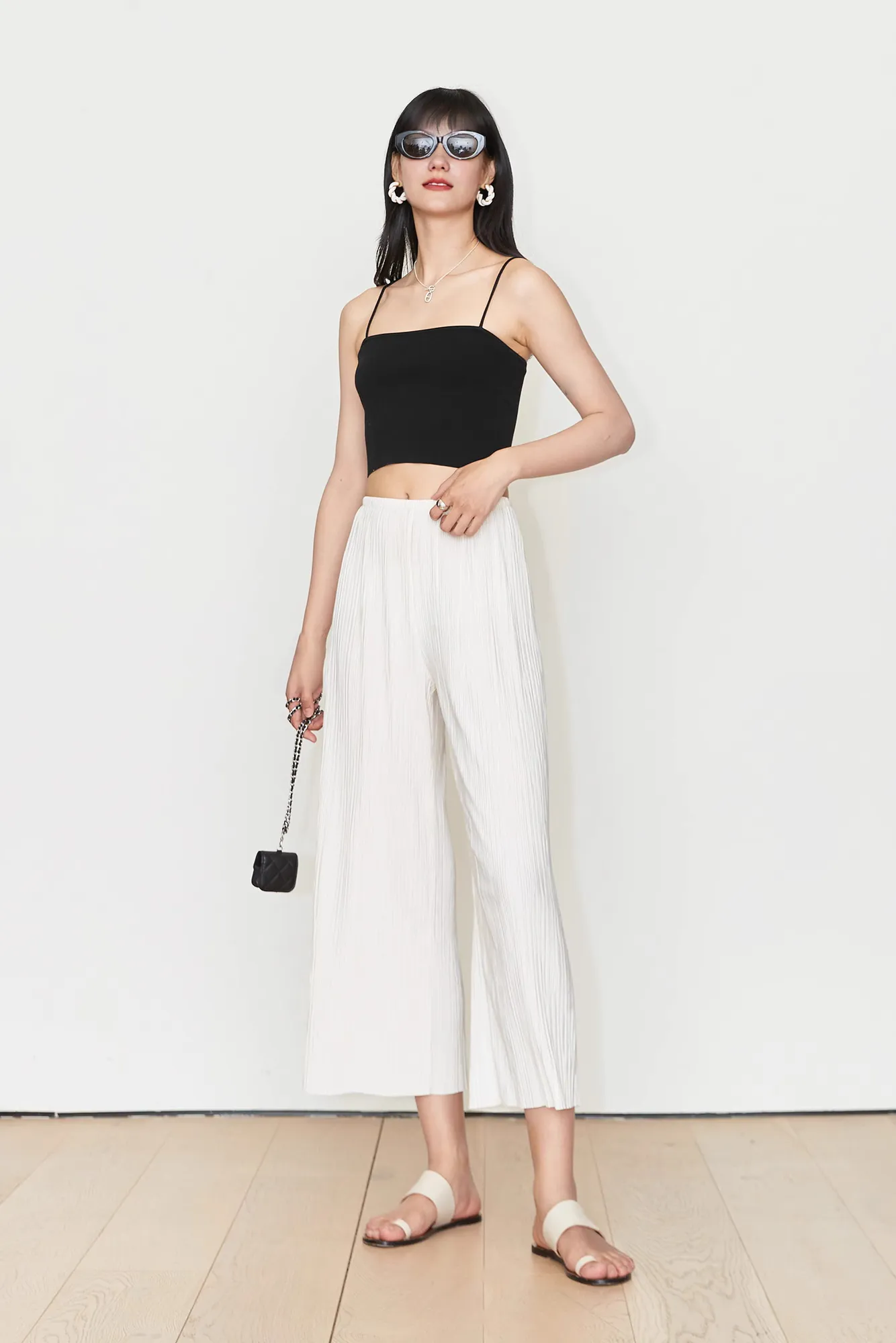 Airy Issey Miyake Inspired Pleated Wide Leg Pants