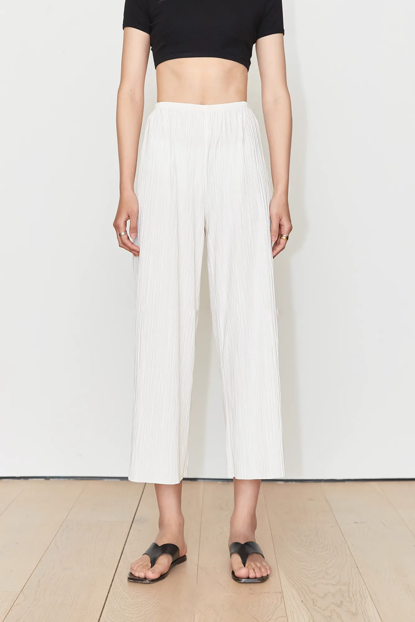 Airy Issey Miyake Inspired Pleated Wide Leg Pants