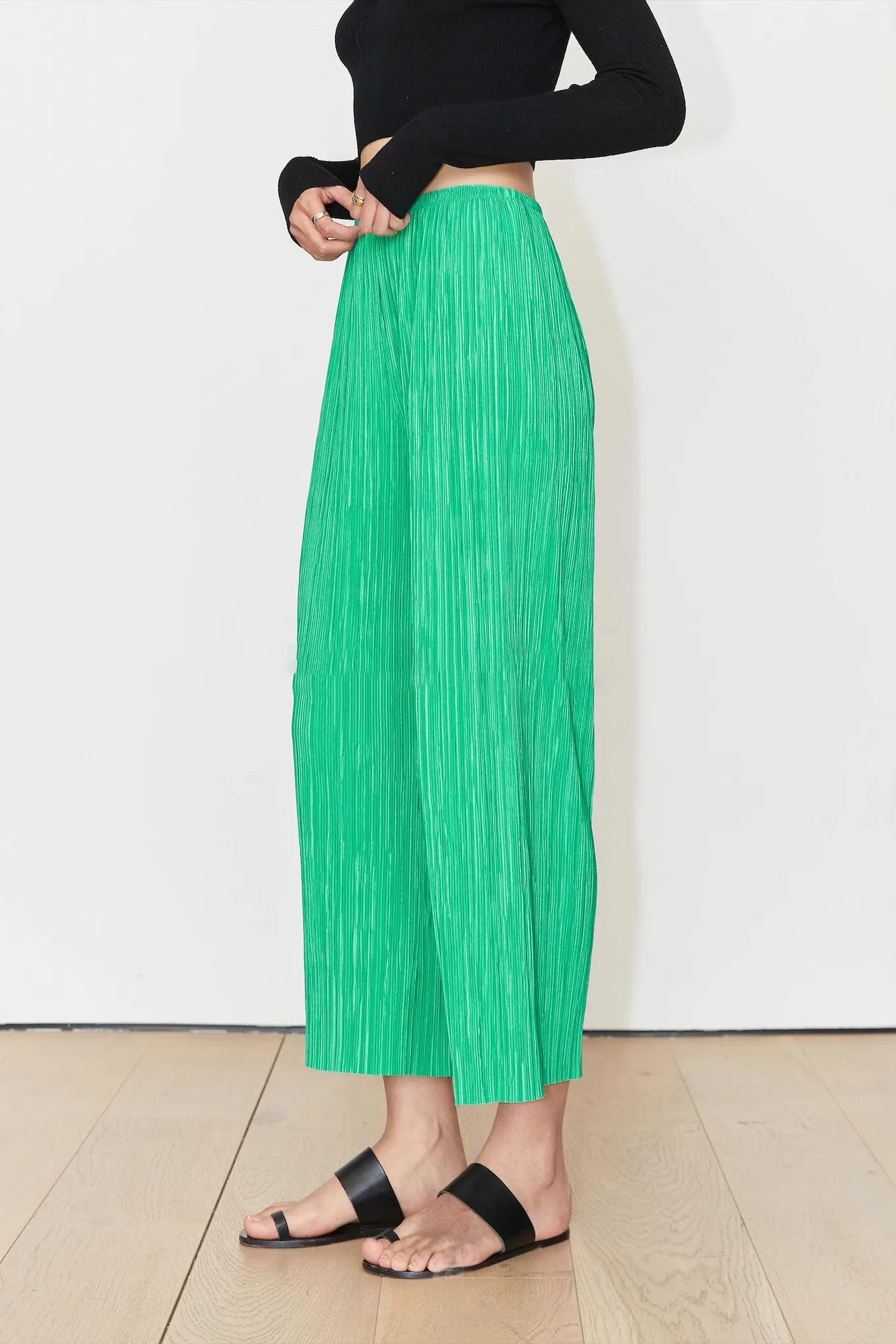 Airy Issey Miyake Inspired Pleated Wide Leg Pants