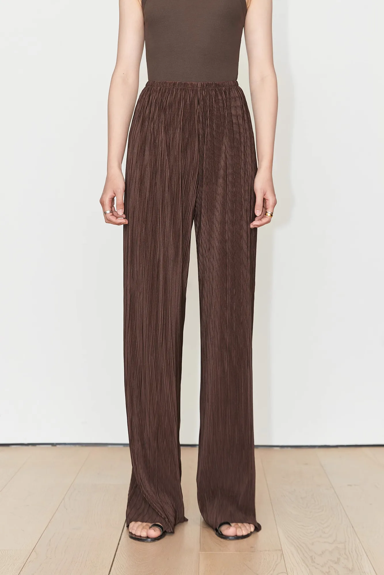 Airy Issey Miyake Inspired Pleated Wide Leg Pants