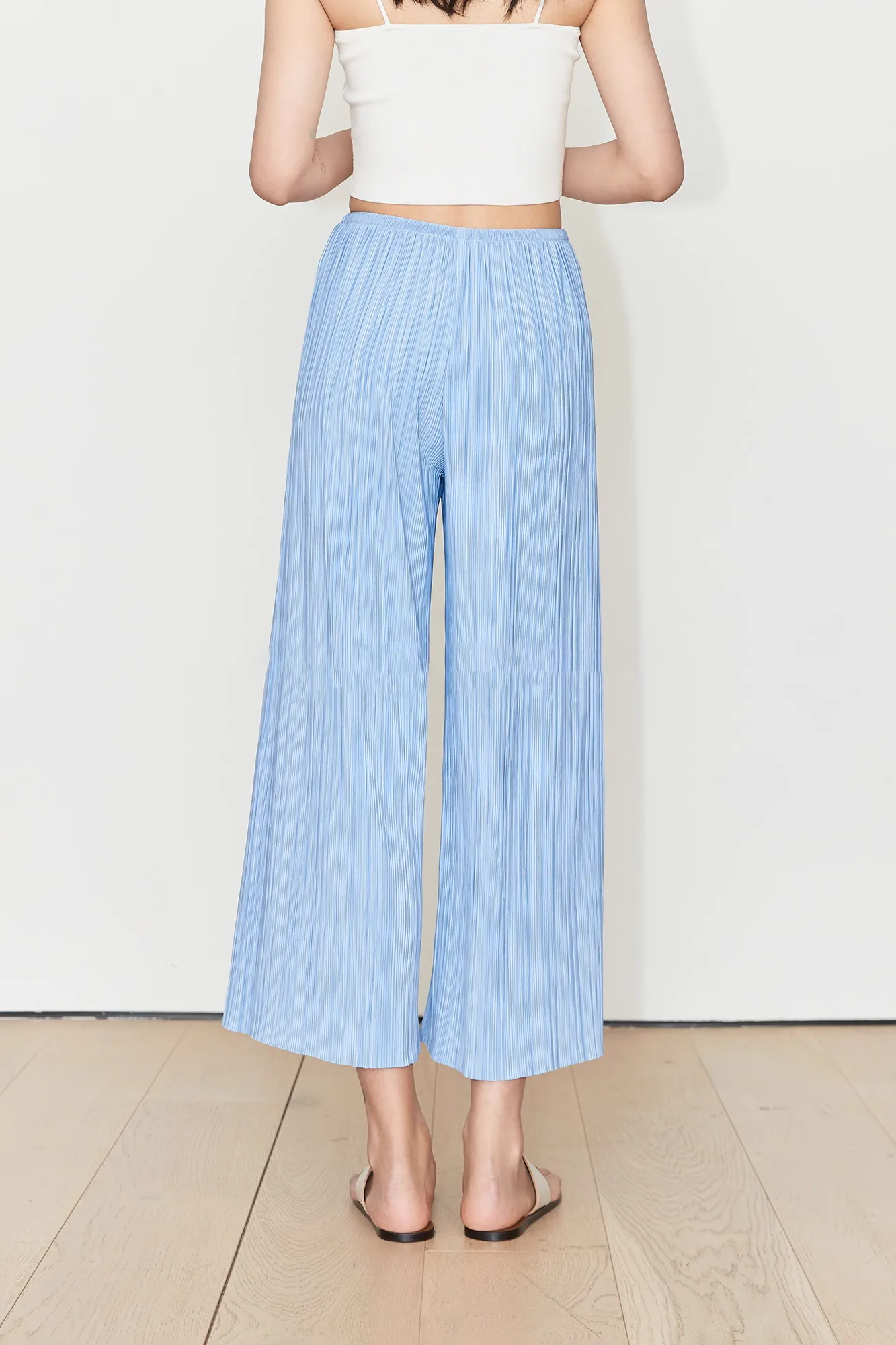Airy Issey Miyake Inspired Pleated Wide Leg Pants