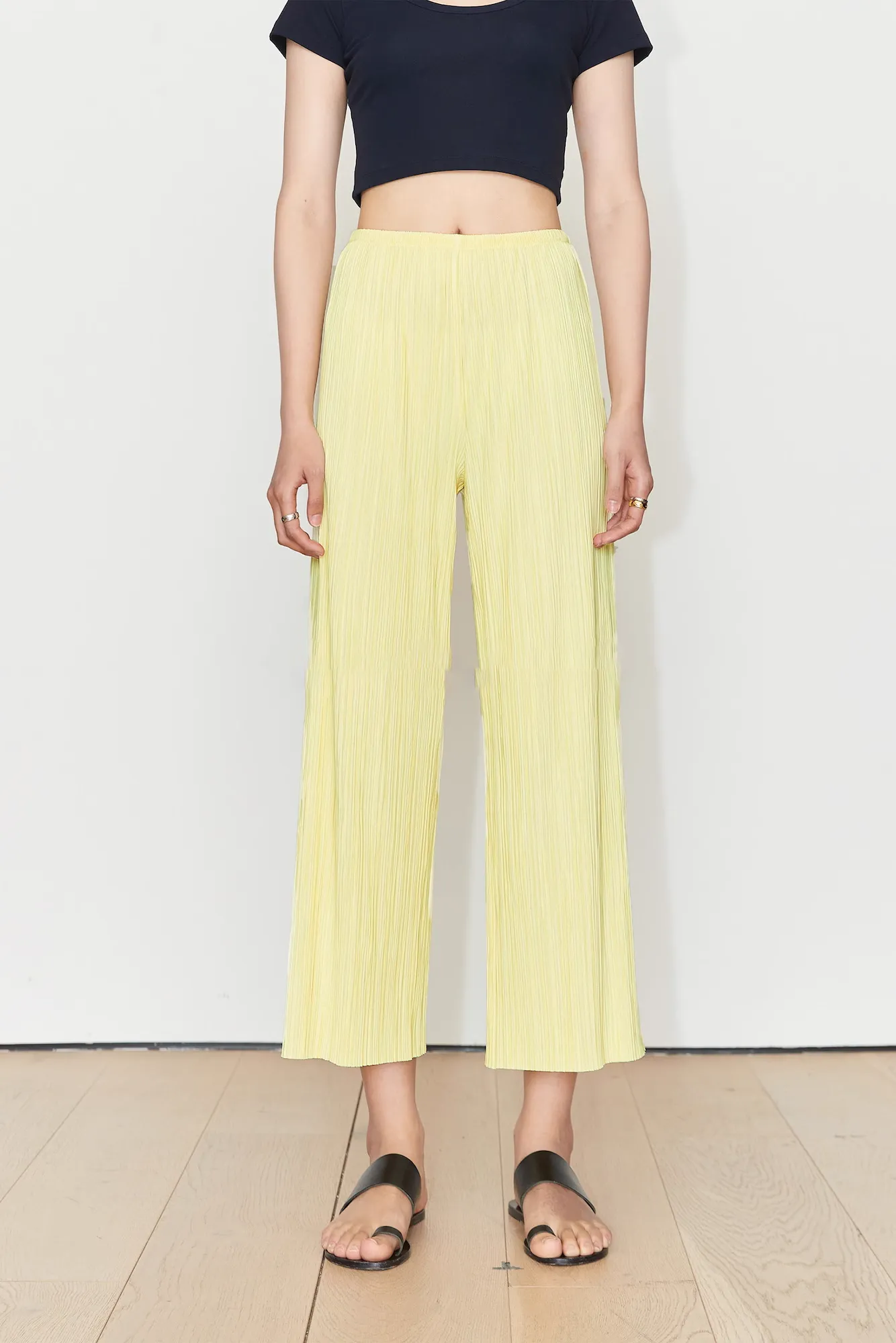 Airy Issey Miyake Inspired Pleated Wide Leg Pants