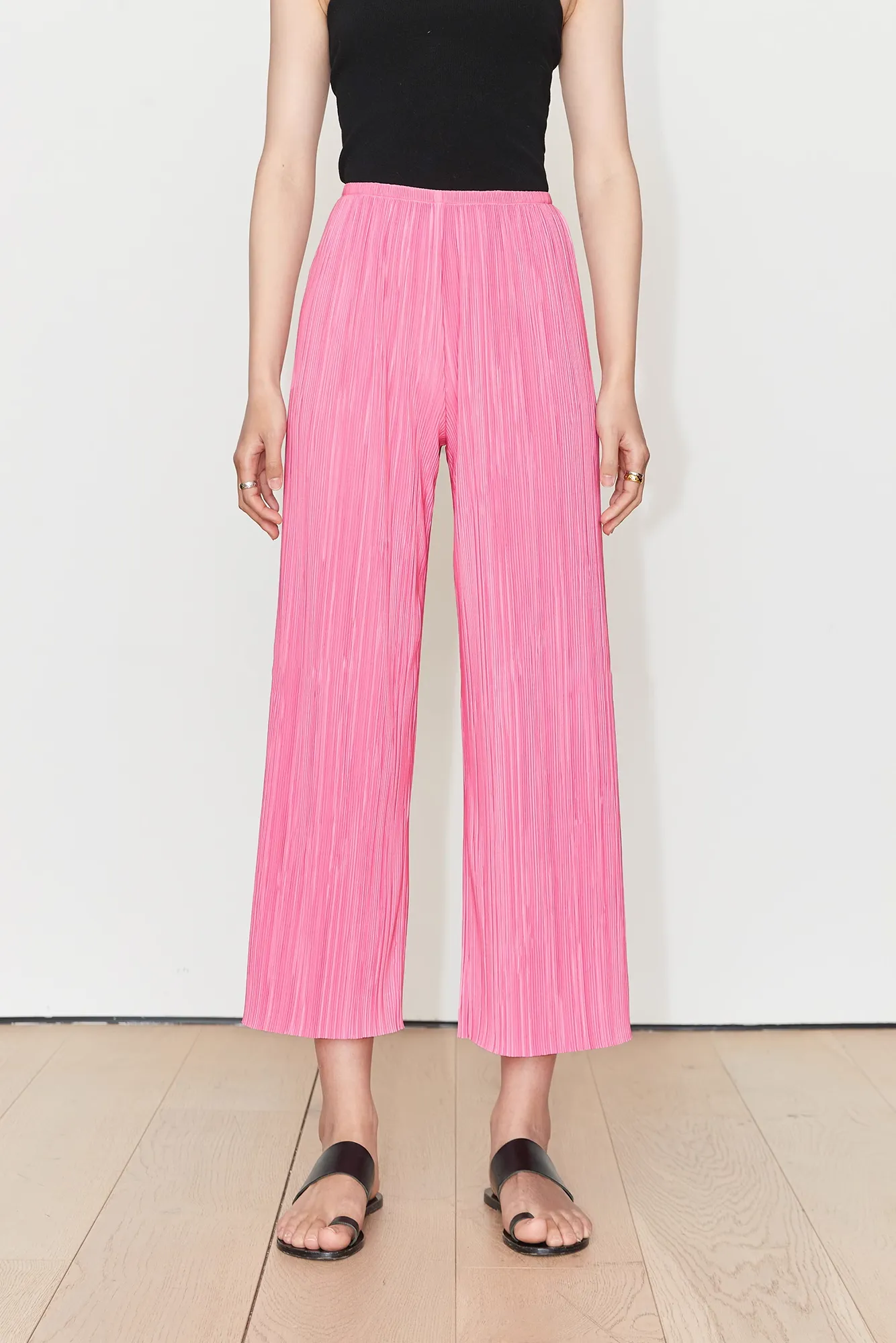 Airy Issey Miyake Inspired Pleated Wide Leg Pants