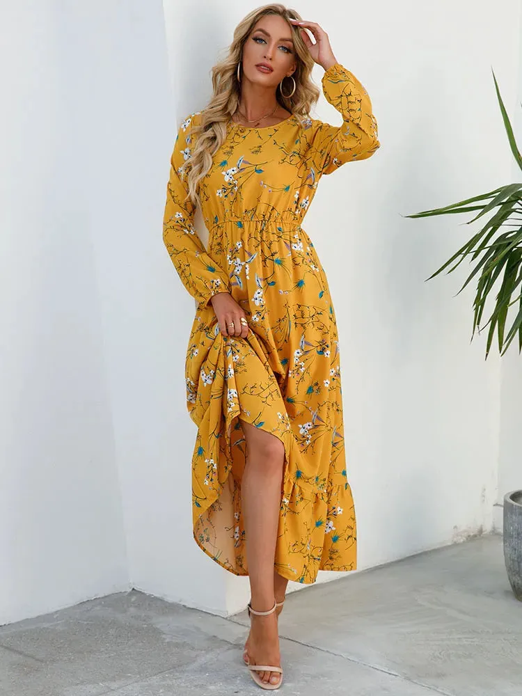Bohemian Elegant Floral Printed Dress