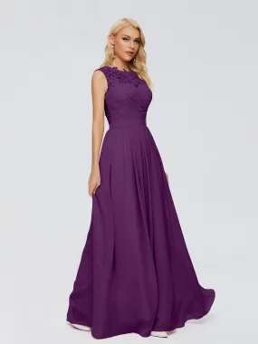 Bridesmaid Dress Grape Melody Elegant Bateau Chiffon Bridesmaid Dresses