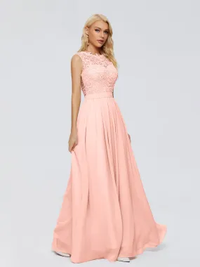 Bright Coral Bridesmaid Dresses Melody Elegant Bateau Chiffon Bridesmaid Dresses