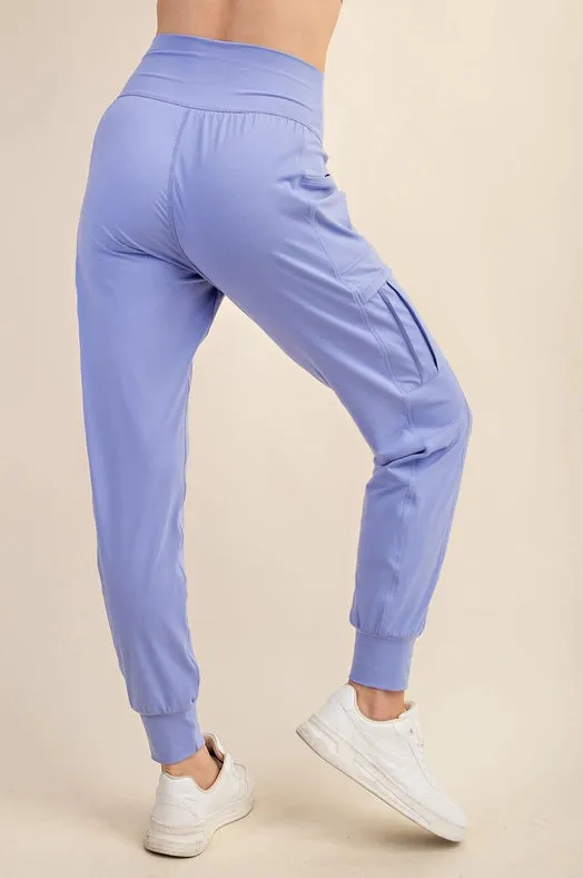 Butter Jogger with Side Pockets  Blue Hyacinth