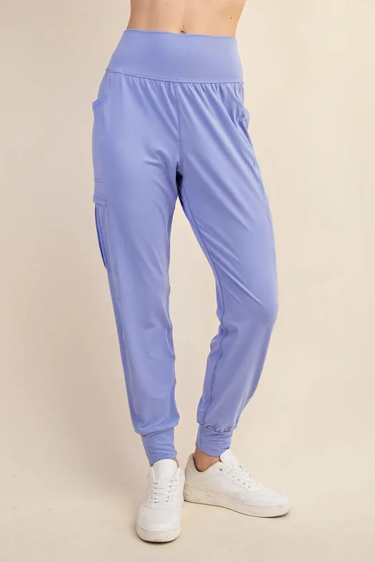 Butter Jogger with Side Pockets  Blue Hyacinth