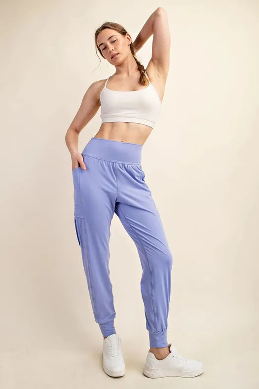 Butter Jogger with Side Pockets  Blue Hyacinth