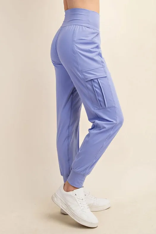 Butter Jogger with Side Pockets  Blue Hyacinth