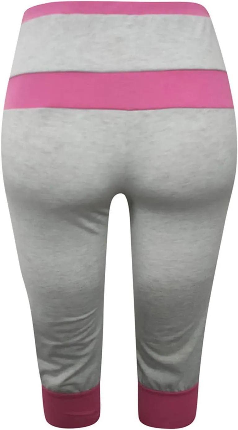 Capri Pants for Women Summer High Waisted Capris Pant Cropped Trouser Pants Stretchy Cinch Bottom Pant with Pocket
