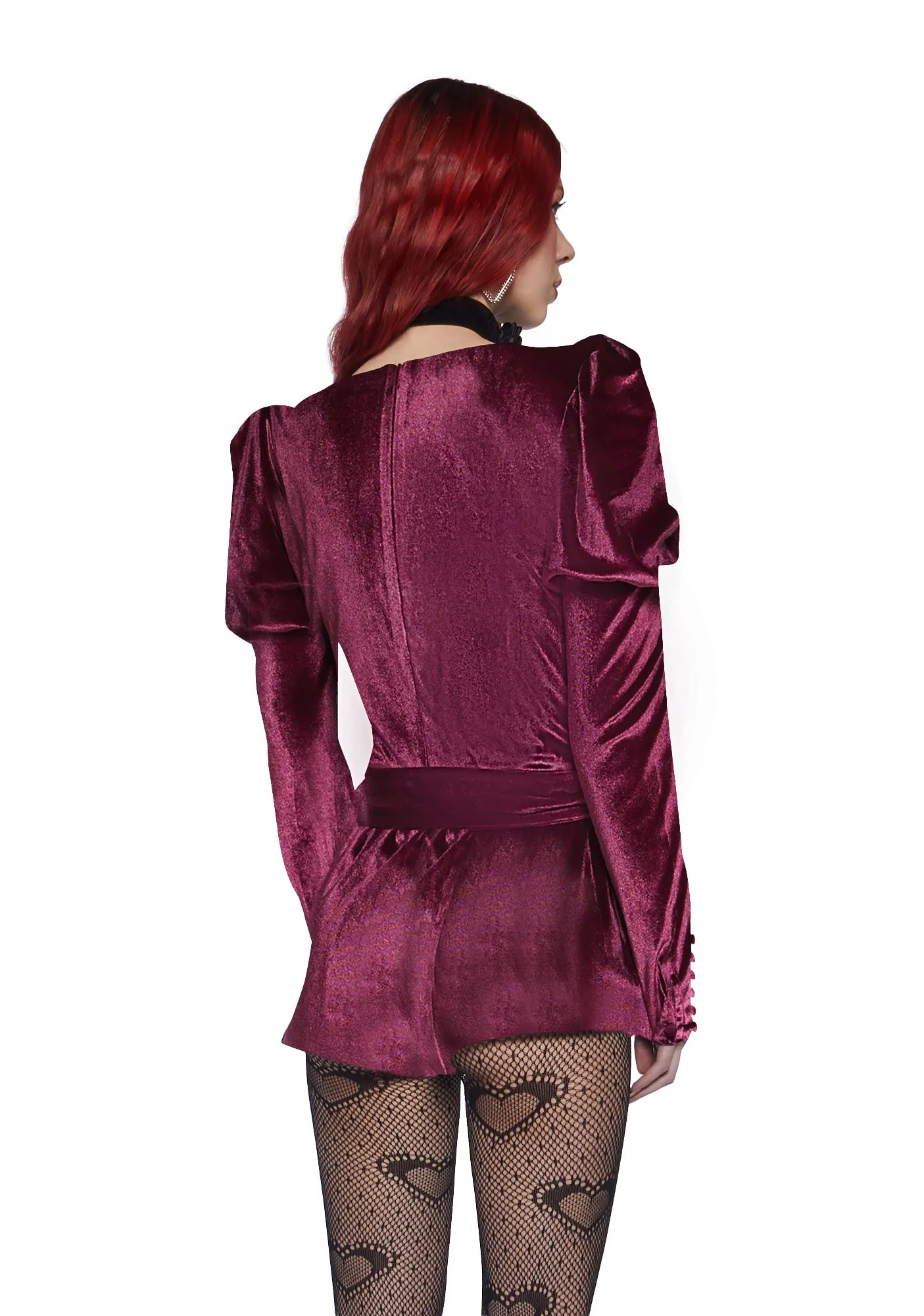 Chic Manners Velvet Romper - Pink
