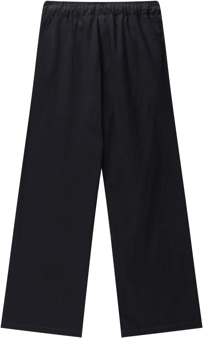 Cotton Linen Pants for Girls Summer Lightweight Wide Leg Flowy Trousers 2025 Fashion Drawstring Elastic Waist Slacks
