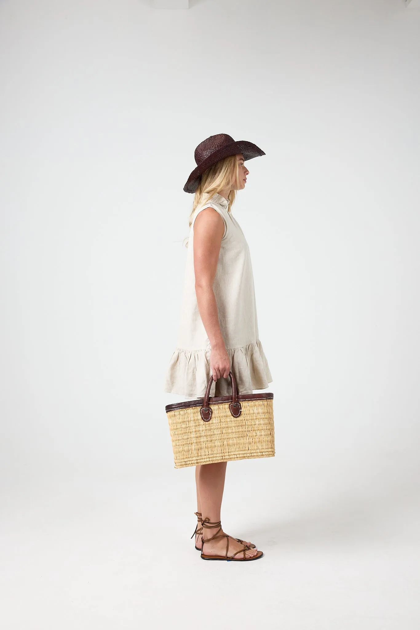 Daisy Short Linen Dress - Natural