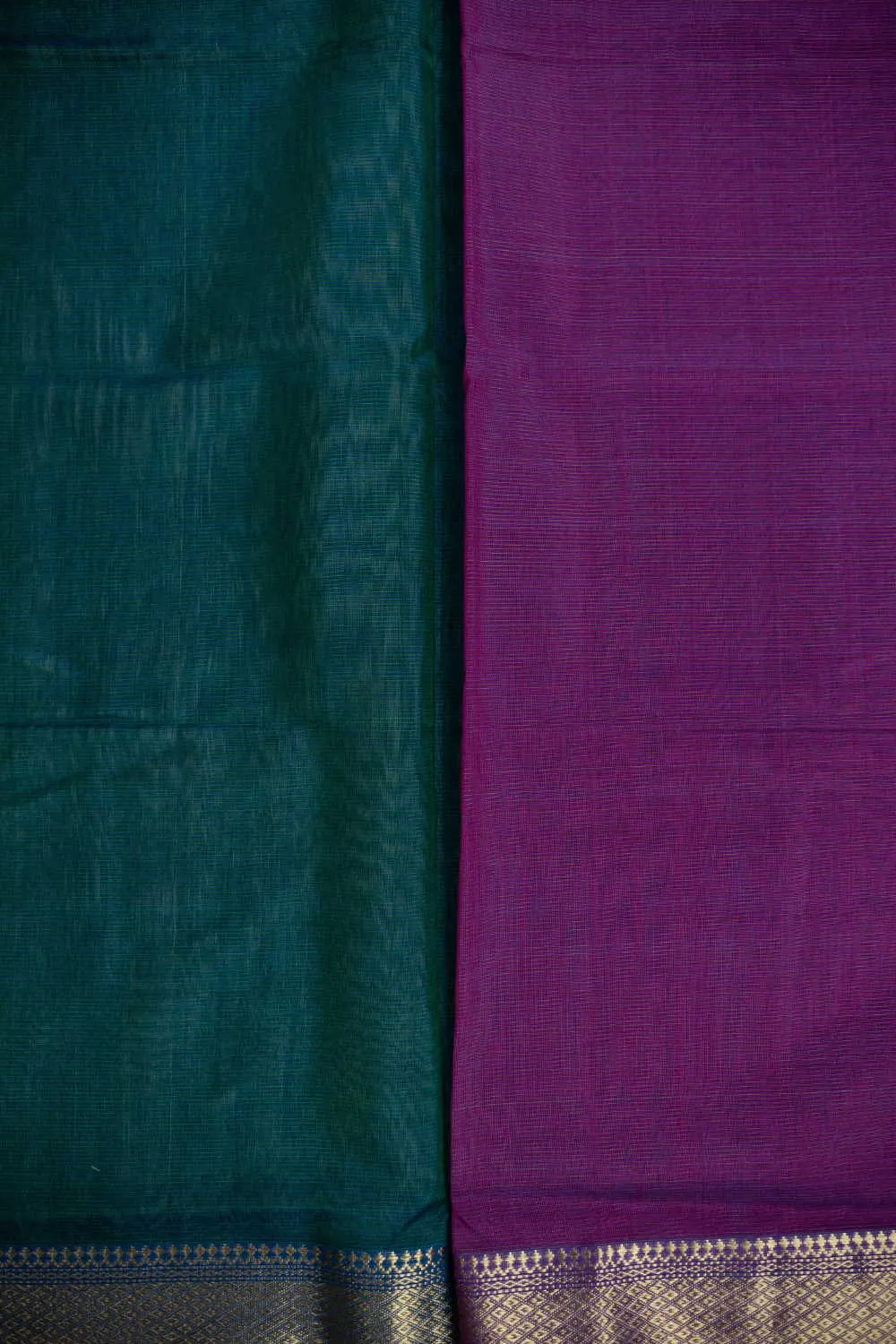 Dual Shaded Green Maheshwari Silk Cotton saree