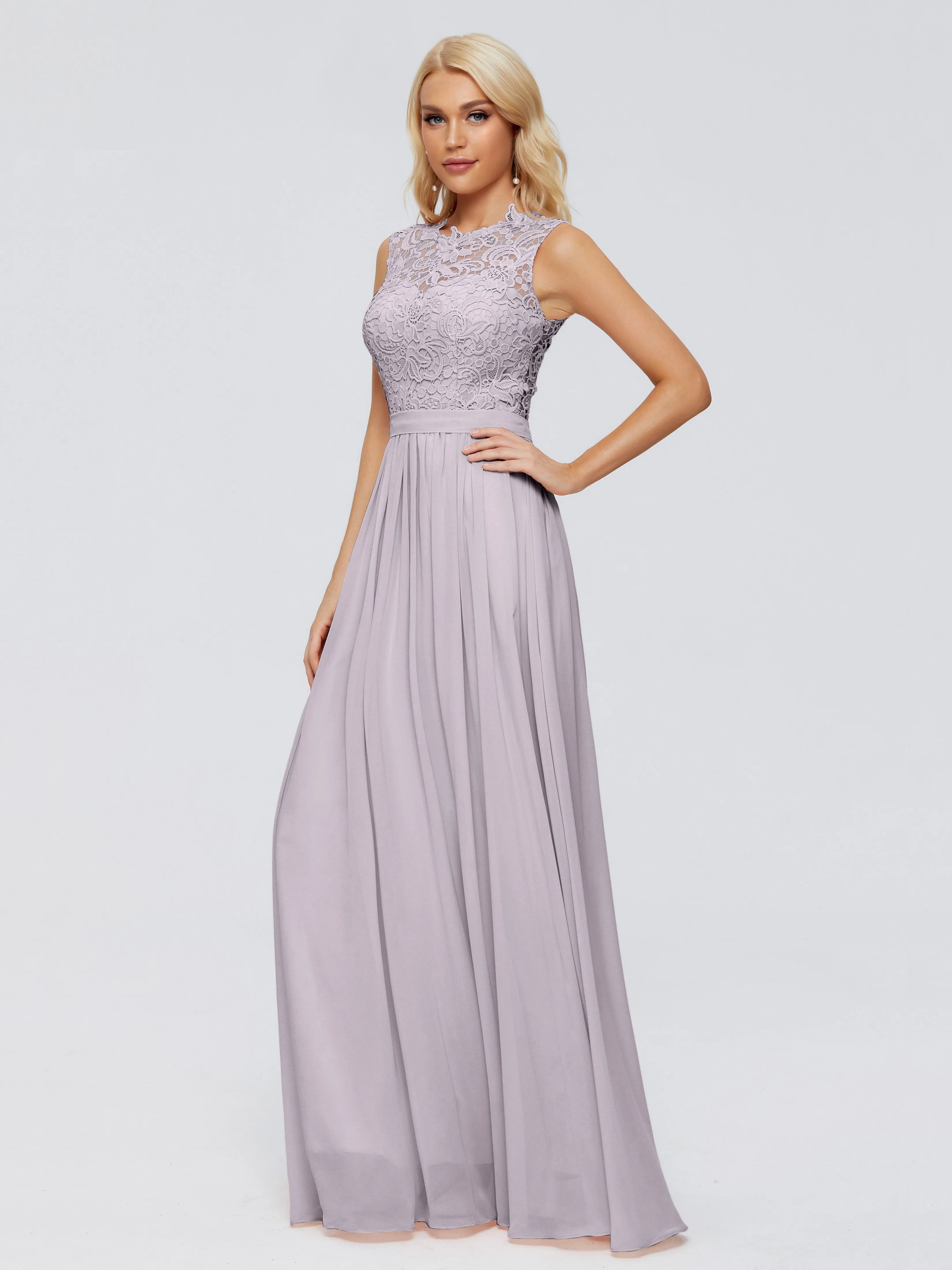 Dusky Bridesmaid Dress Melody Elegant Bateau Chiffon Bridesmaid Dresses