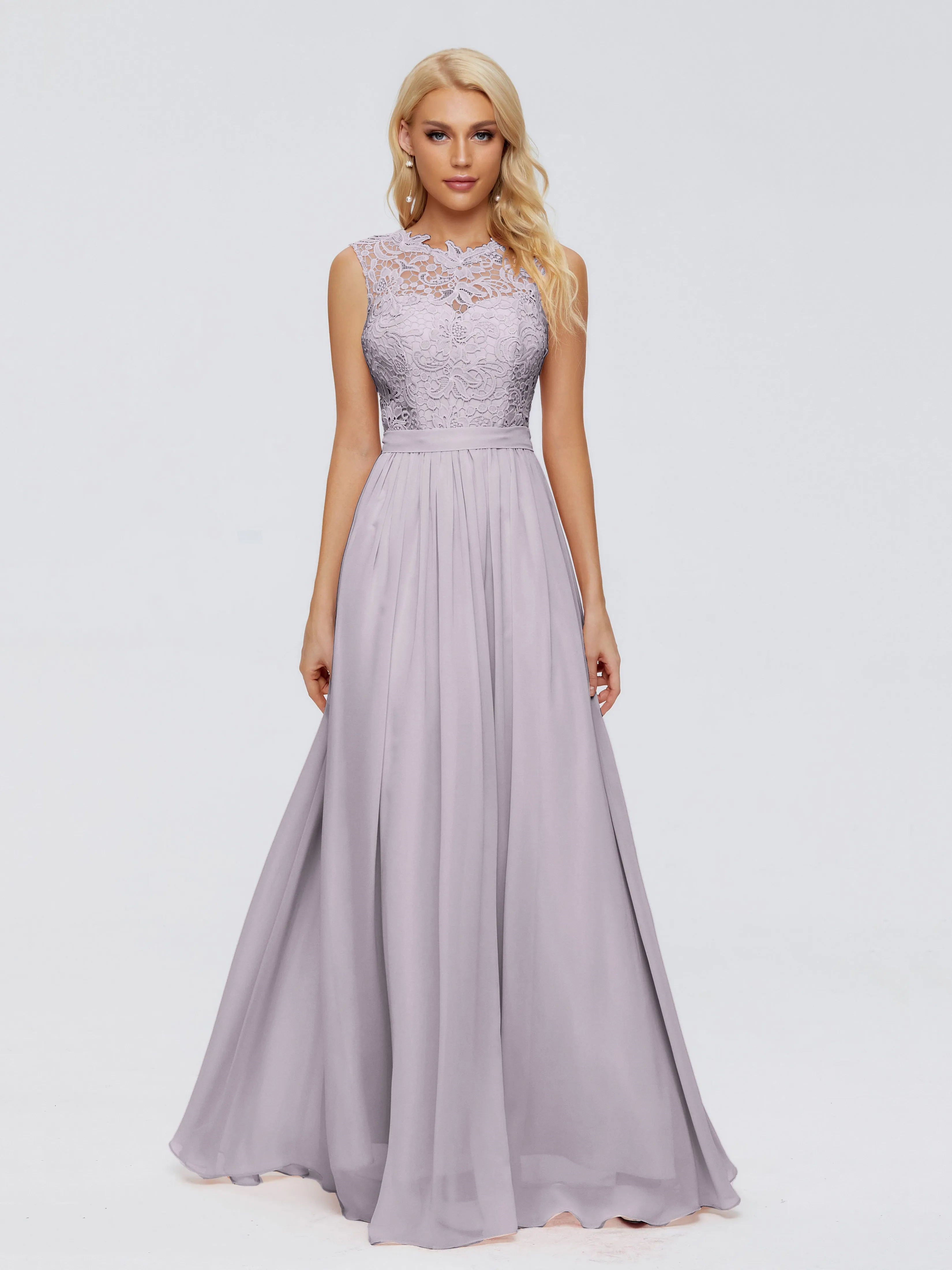 Dusky Bridesmaid Dress Melody Elegant Bateau Chiffon Bridesmaid Dresses