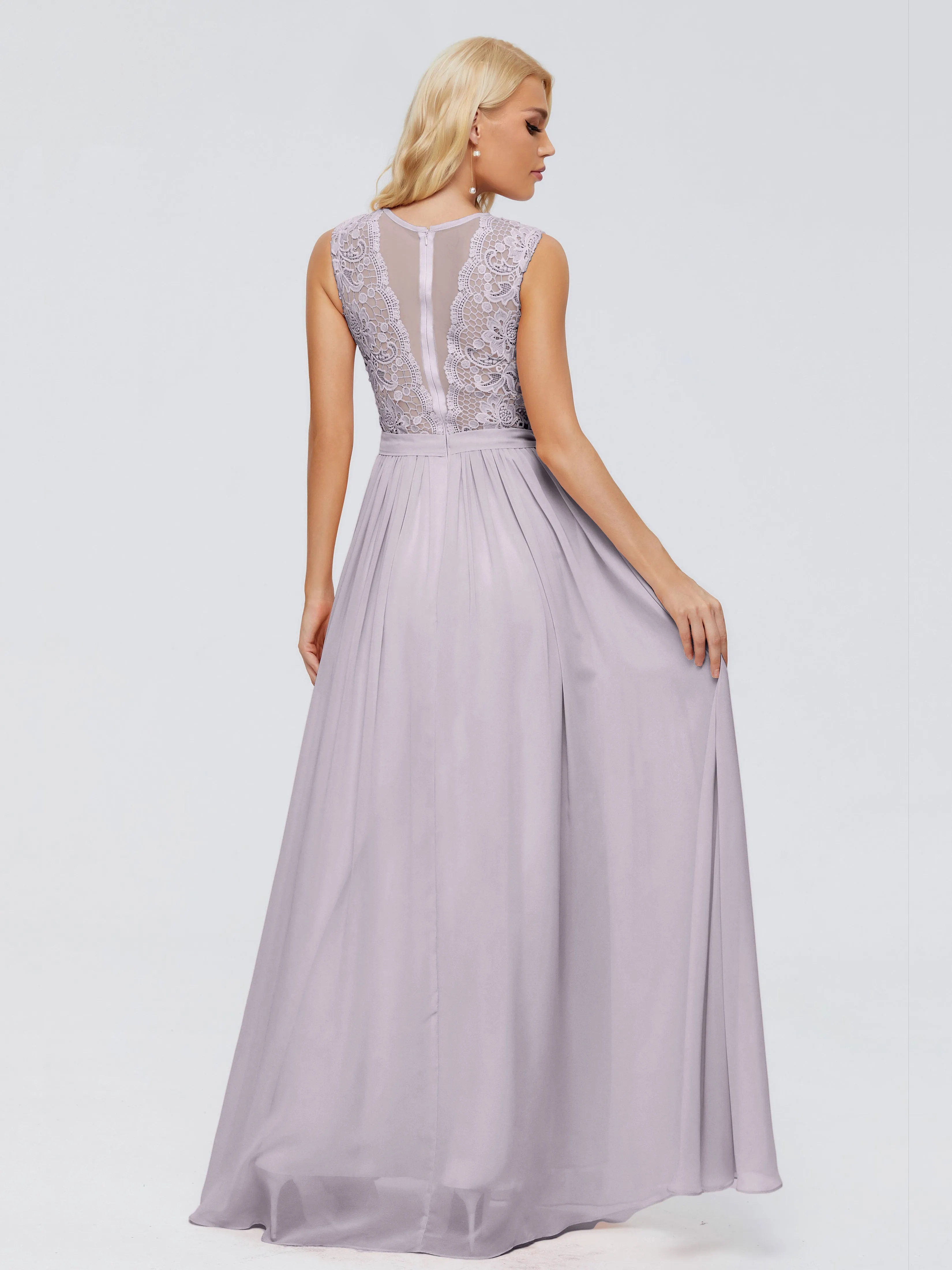 Dusky Bridesmaid Dress Melody Elegant Bateau Chiffon Bridesmaid Dresses