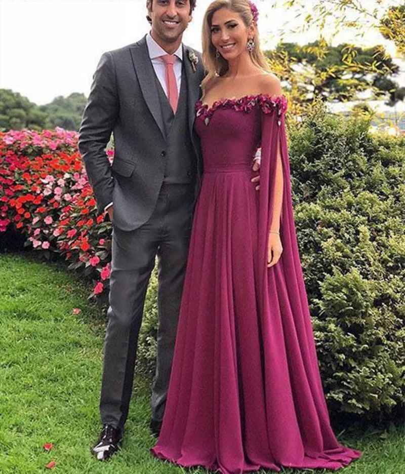 Elegant Appliques Long Prom Dresses, 2020 Off Shoulder Prom Dresses