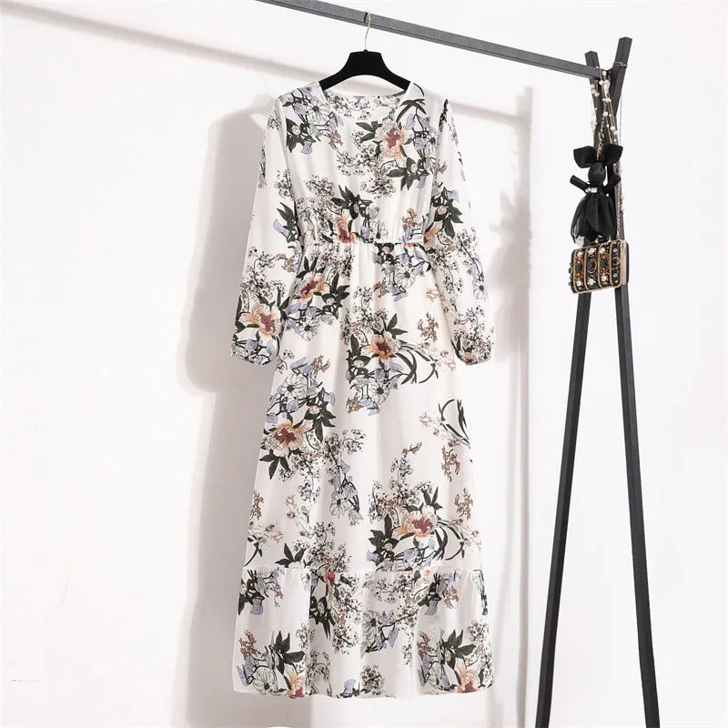 Elegant Floral Print Dress