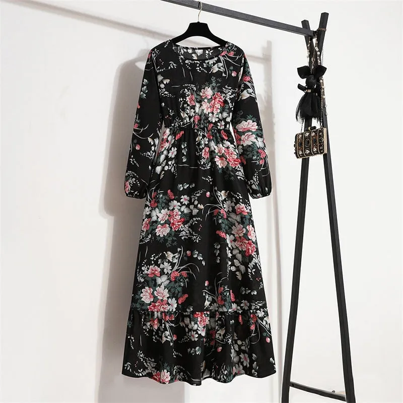 Elegant Floral Print Dress