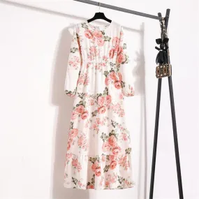 Elegant Floral Print Dress