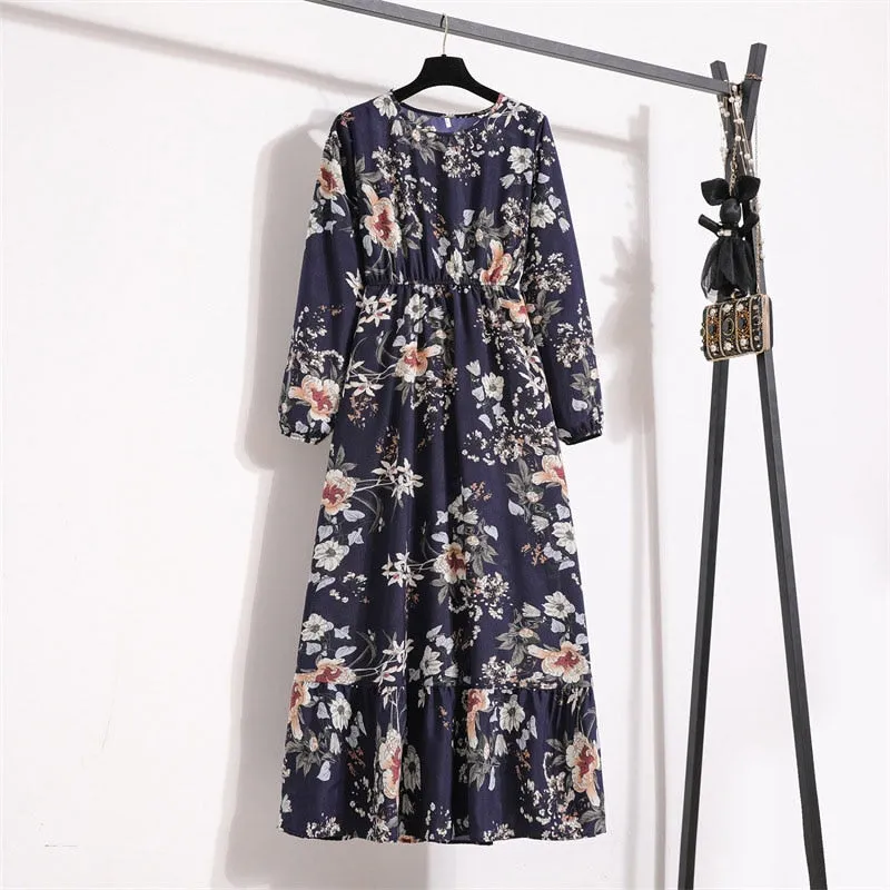 Elegant Floral Print Dress