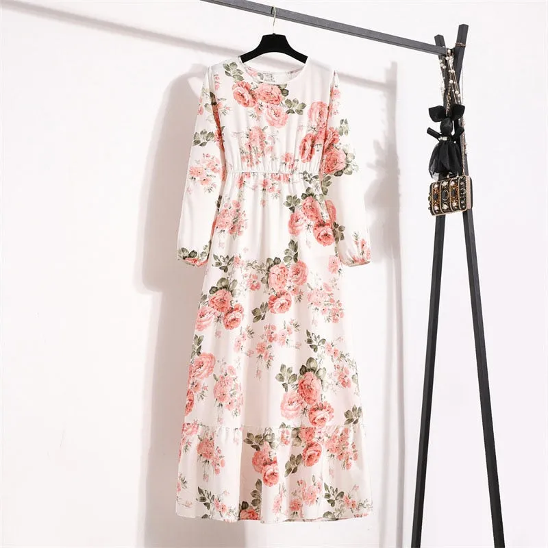 Elegant Floral Print Dress