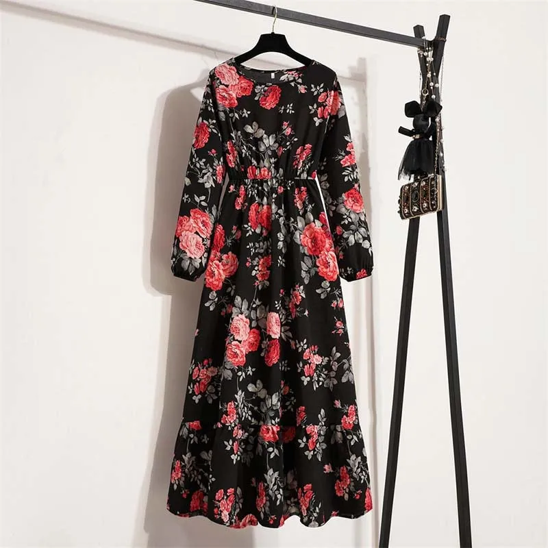Elegant Floral Print Dress