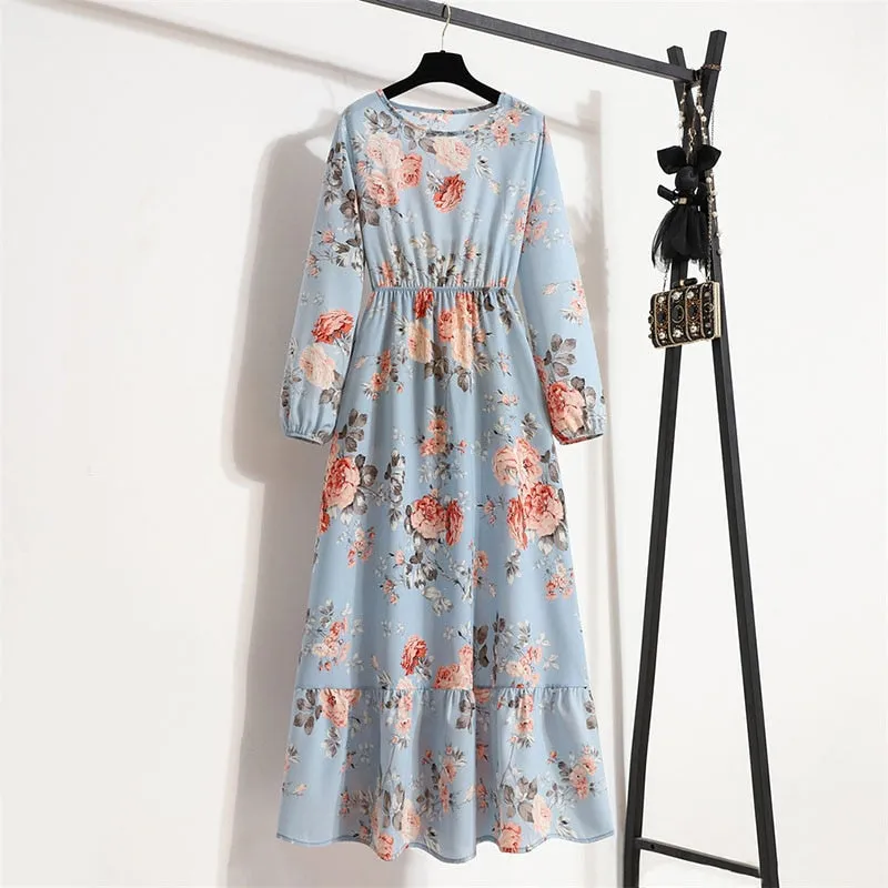 Elegant Floral Print Dress