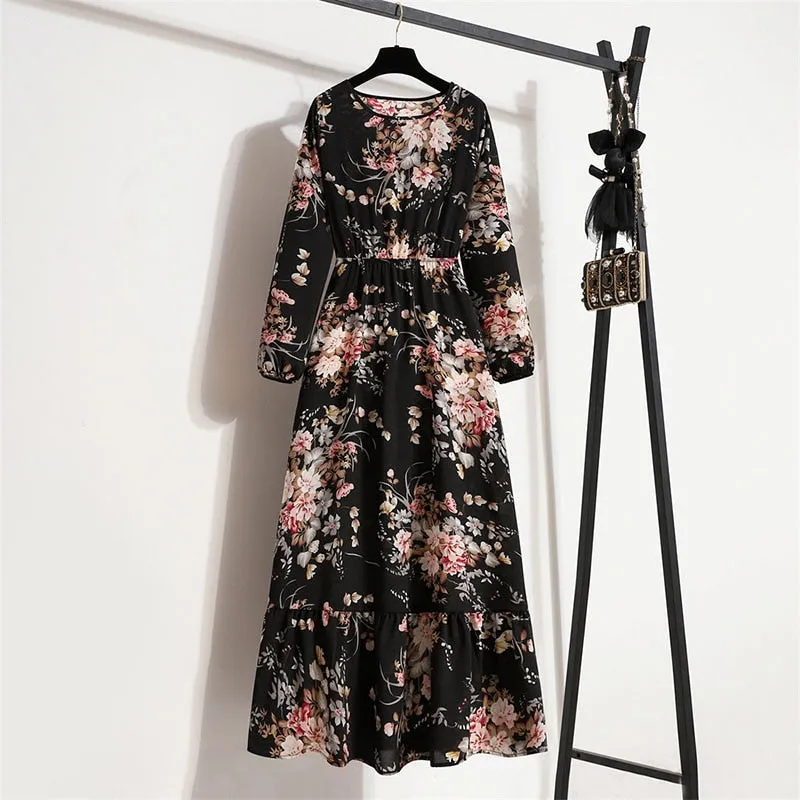 Elegant Floral Print Dress