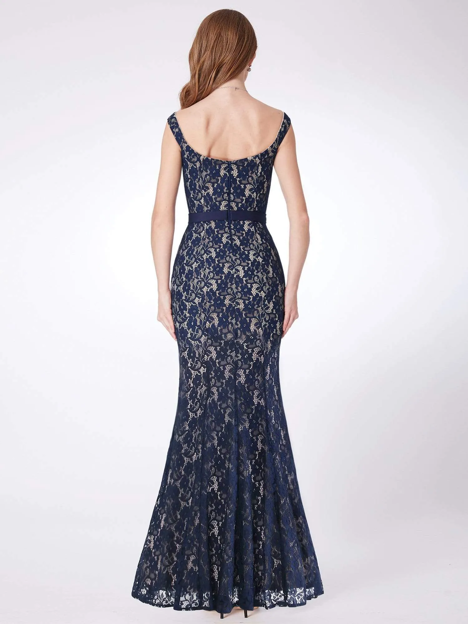 Elegant Off Shoulder Lace Evening Dress
