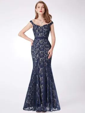 Elegant Off Shoulder Lace Evening Dress