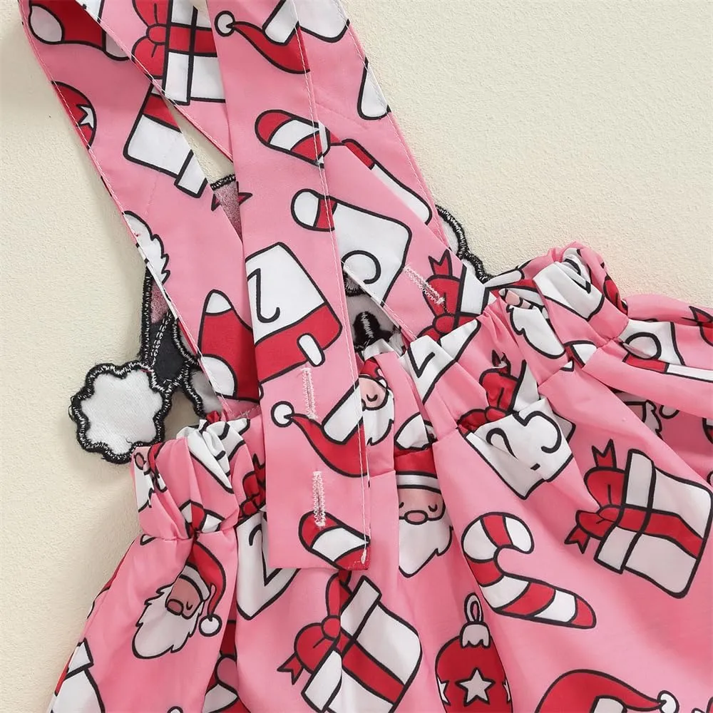 FIOMVA My First Christmas Baby Girl Outfit Newborn Romper Skirts Set Fall Winter Infant Christmas Dress Overall Clothes