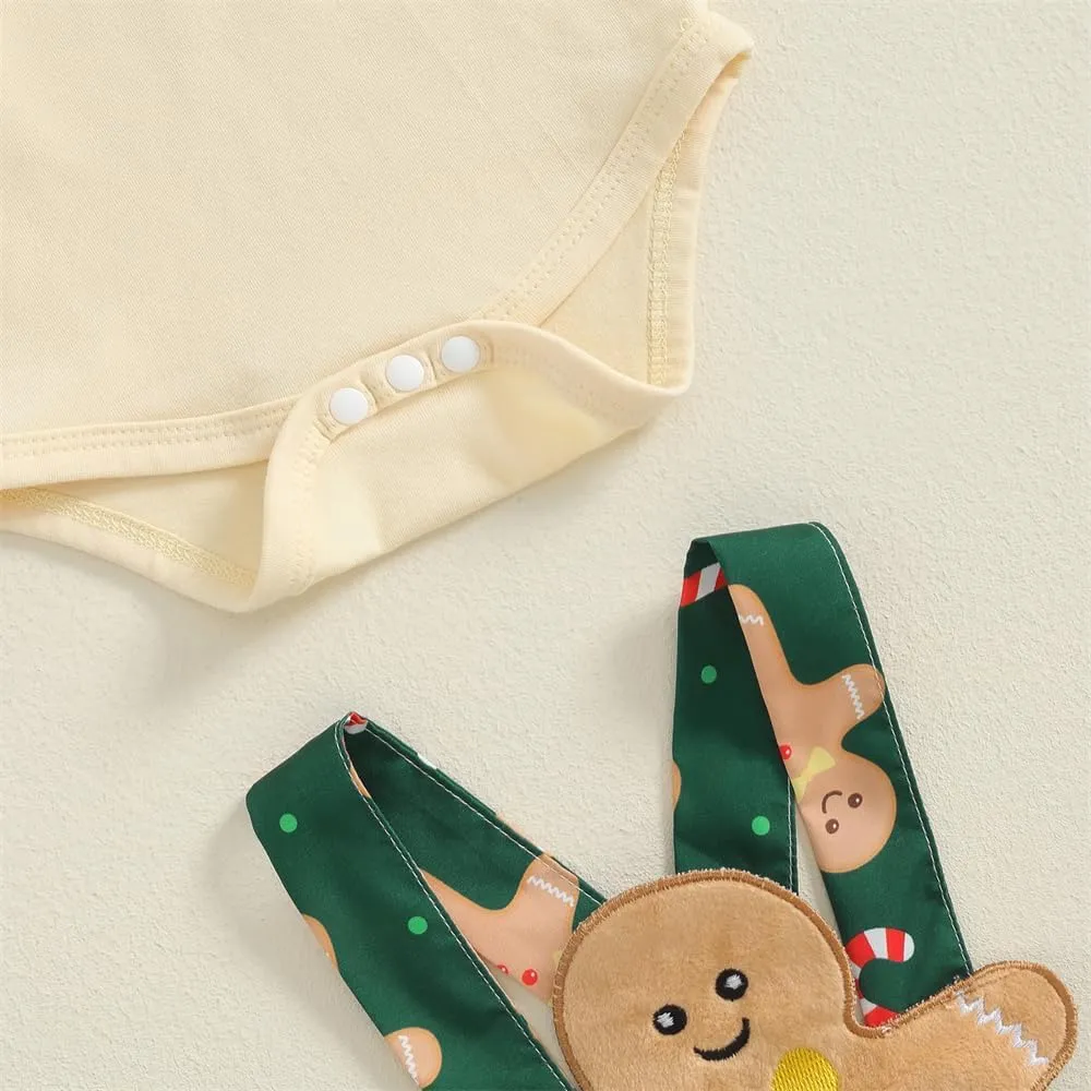 FIOMVA My First Christmas Baby Girl Outfit Newborn Romper Skirts Set Fall Winter Infant Christmas Dress Overall Clothes
