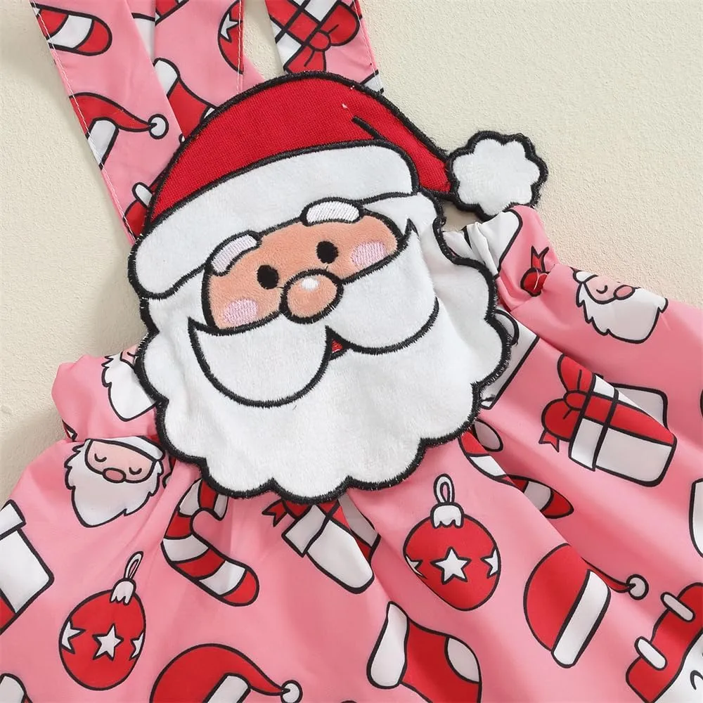 FIOMVA My First Christmas Baby Girl Outfit Newborn Romper Skirts Set Fall Winter Infant Christmas Dress Overall Clothes