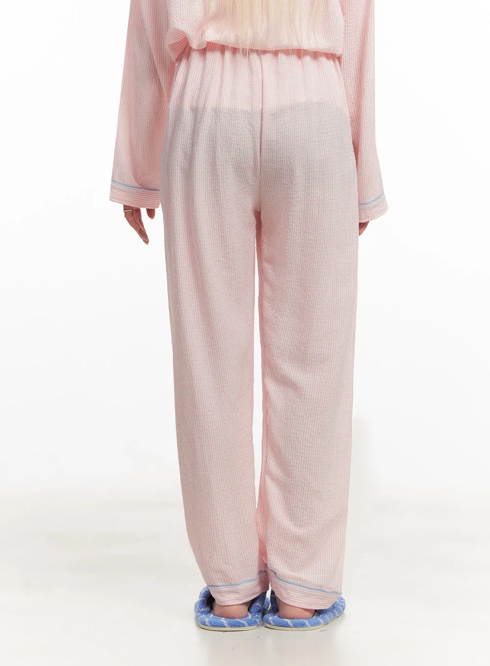 Flowy Stripe Buttoned Pajama Set IM504