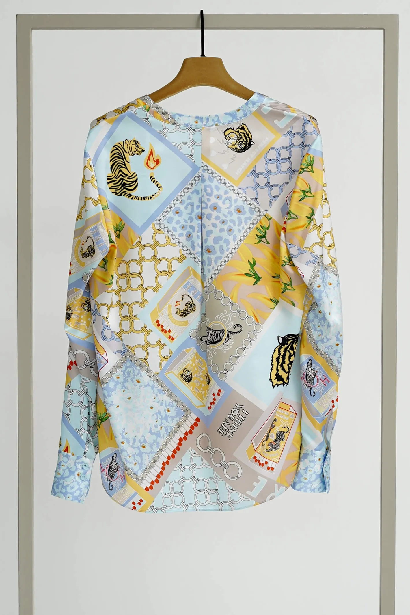 Herzens Angelegenheit 6167 232024 Quiet Blue Multi Print Silk Blouse