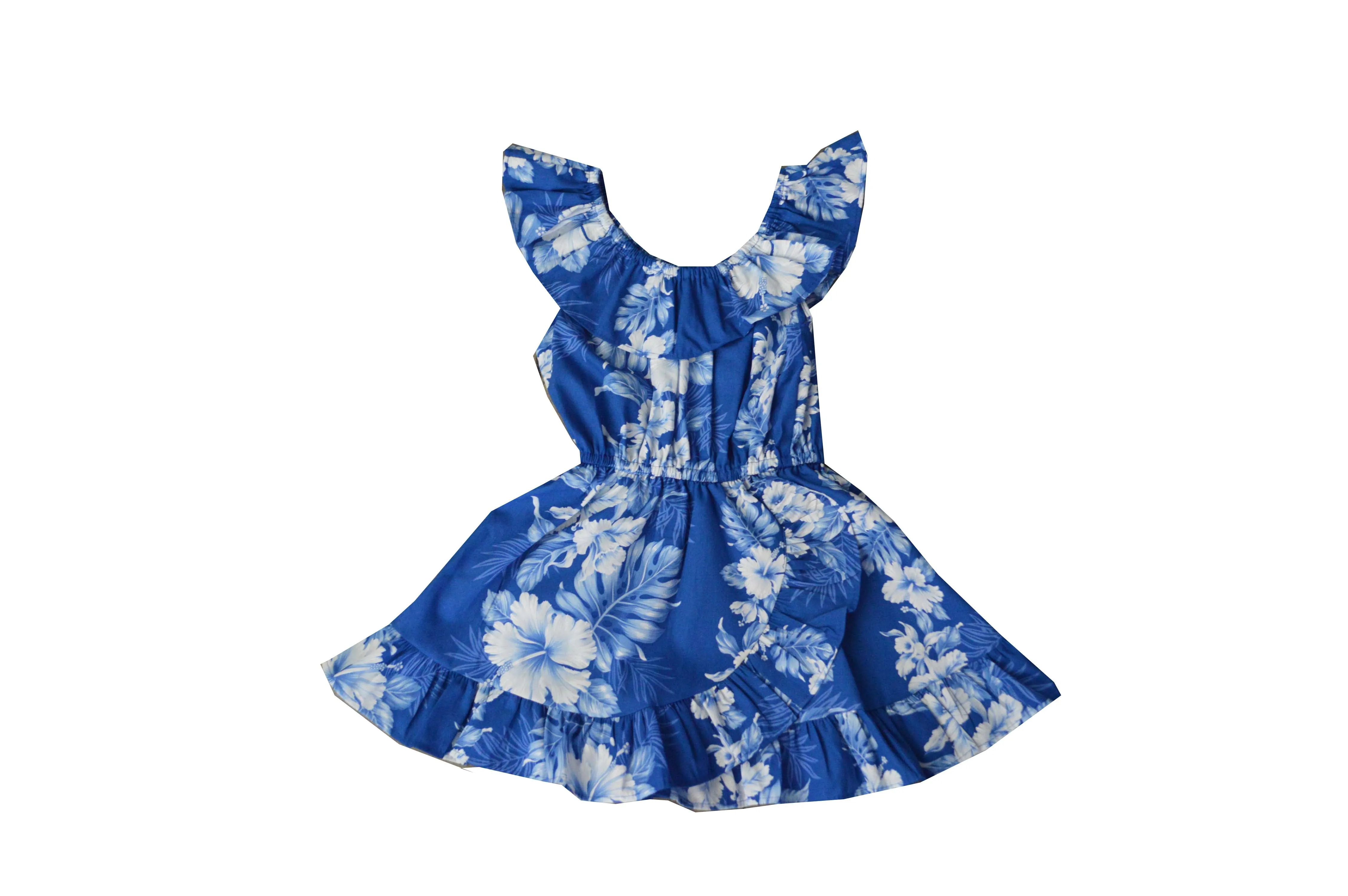 Hibiscus Panel Cotton Hawaiian Dress Girl